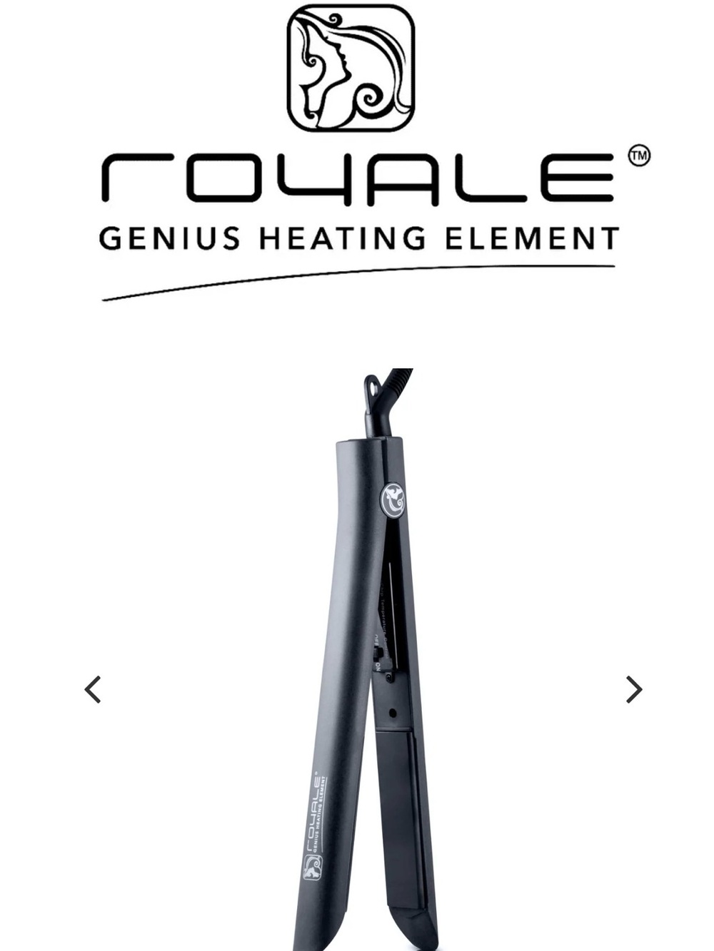 Royale Genius Heating Element- Hair Straightener- Color Black